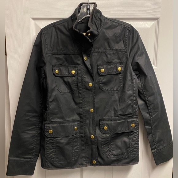 J. Crew Jackets & Blazers - J. Crew 100% Cotton Black W/ Gold W/ Zipper & Botton Combo Close Size Small